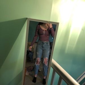 Rue 21 half zip long sleeve tee